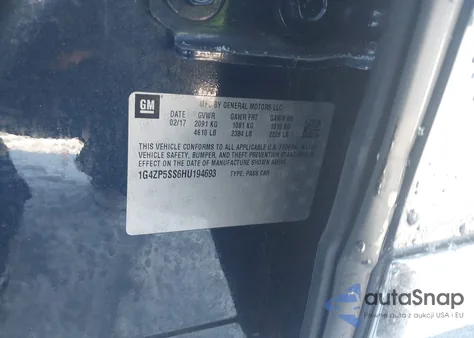 2017 Buick Lacrosse Essence из США, поврежденный, VIN 1G4ZP5SS6HU194693